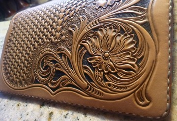 Carving Long wallet