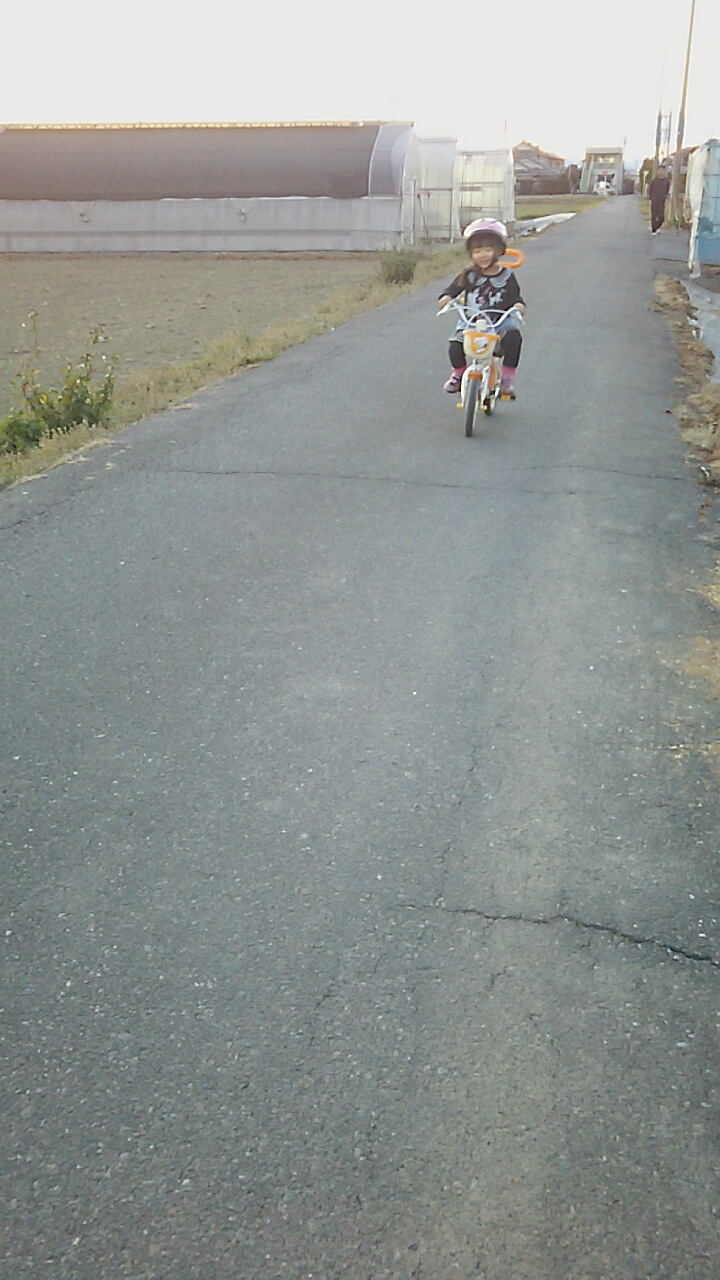 年少組の長女が、自転車乗りよった！