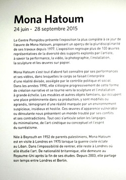 207-1 モナ・ハトゥム展（パリ・ポンピドゥー）