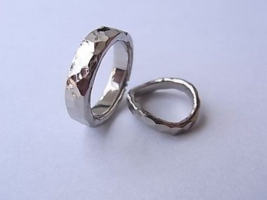 市松　ブラックゴールドのご結婚指輪